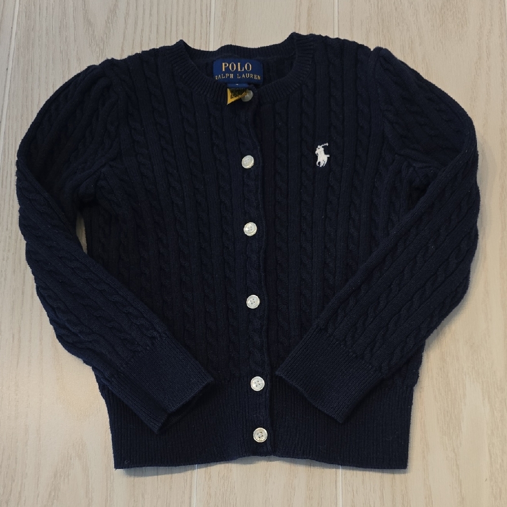 Polo Ralph Lauren Navy Cable Knit Cardigan 3T -A005